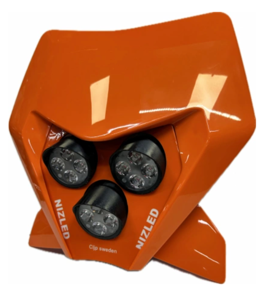 Trippel lampkåpa 110w KTM 4-takt 2024-, orange, kallvit 3xE40F NIZLED