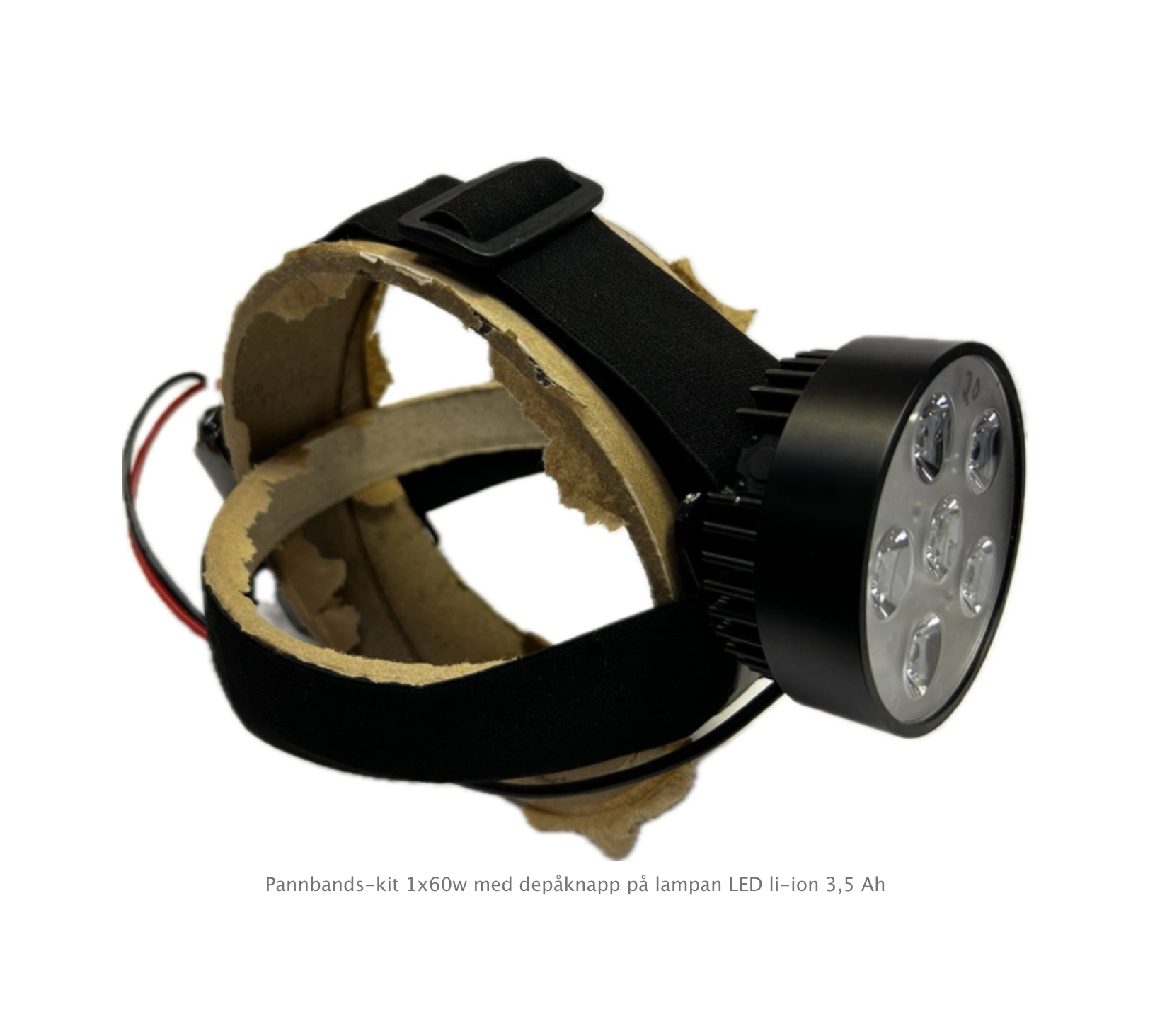 Pannbands-kit 1x60w med depåknapp på lampan LED li-ion 3,5 Ah