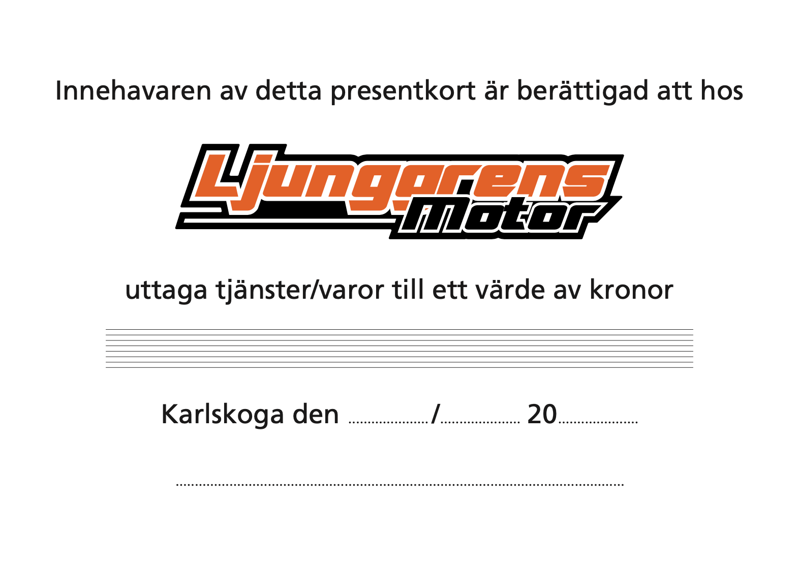 Ljunggrens Motor Presentkort