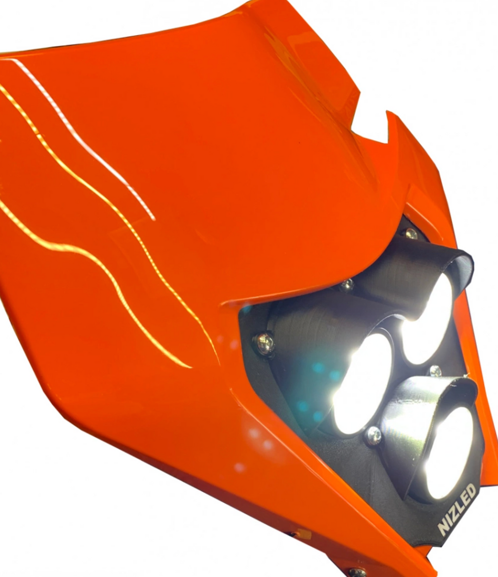 KTM 2020-2022, orange, kallvit 3xE40F (135+W) NIZLED lampkåpa